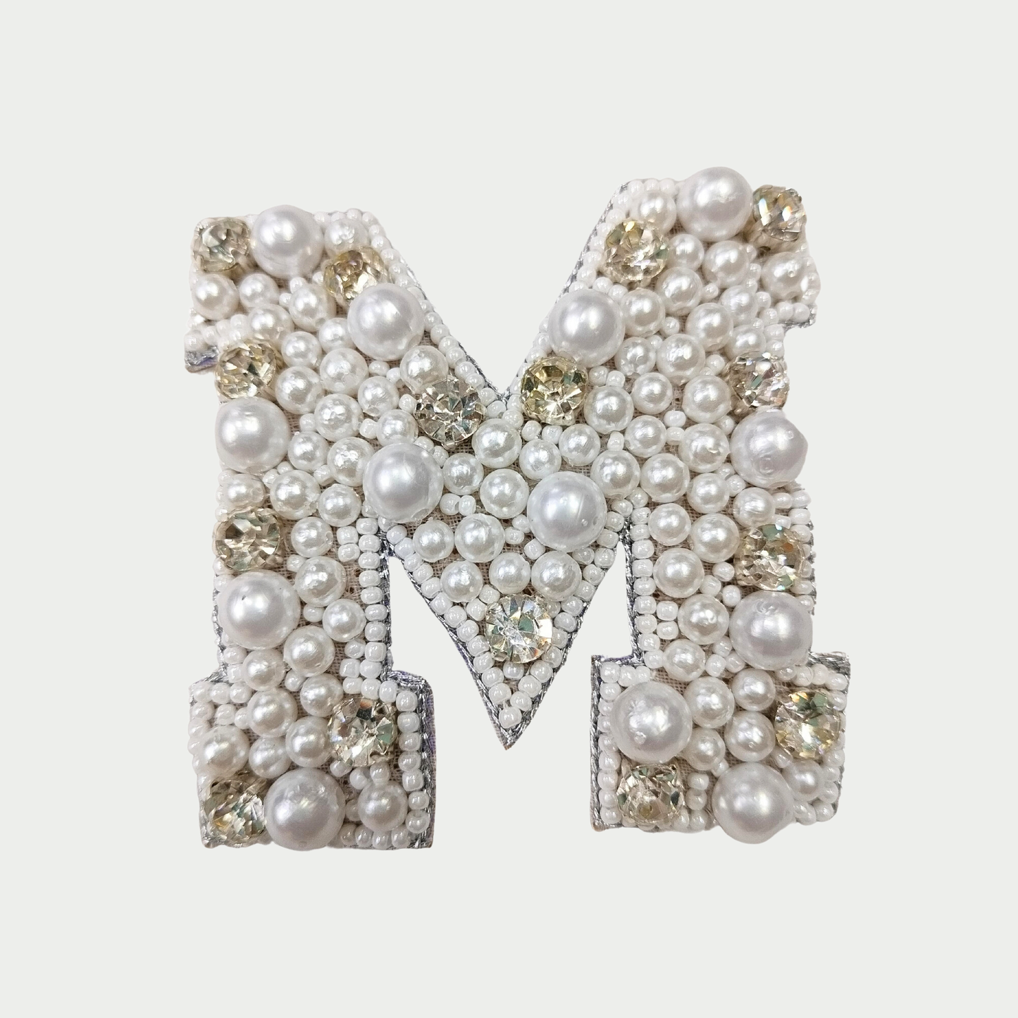 Stone & Pearl Alphabet 'M' Patch