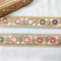 Elegant White Base Multicolor Decorative Trim