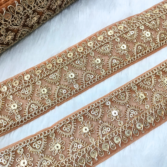 Fancy Brown Embellished Trim