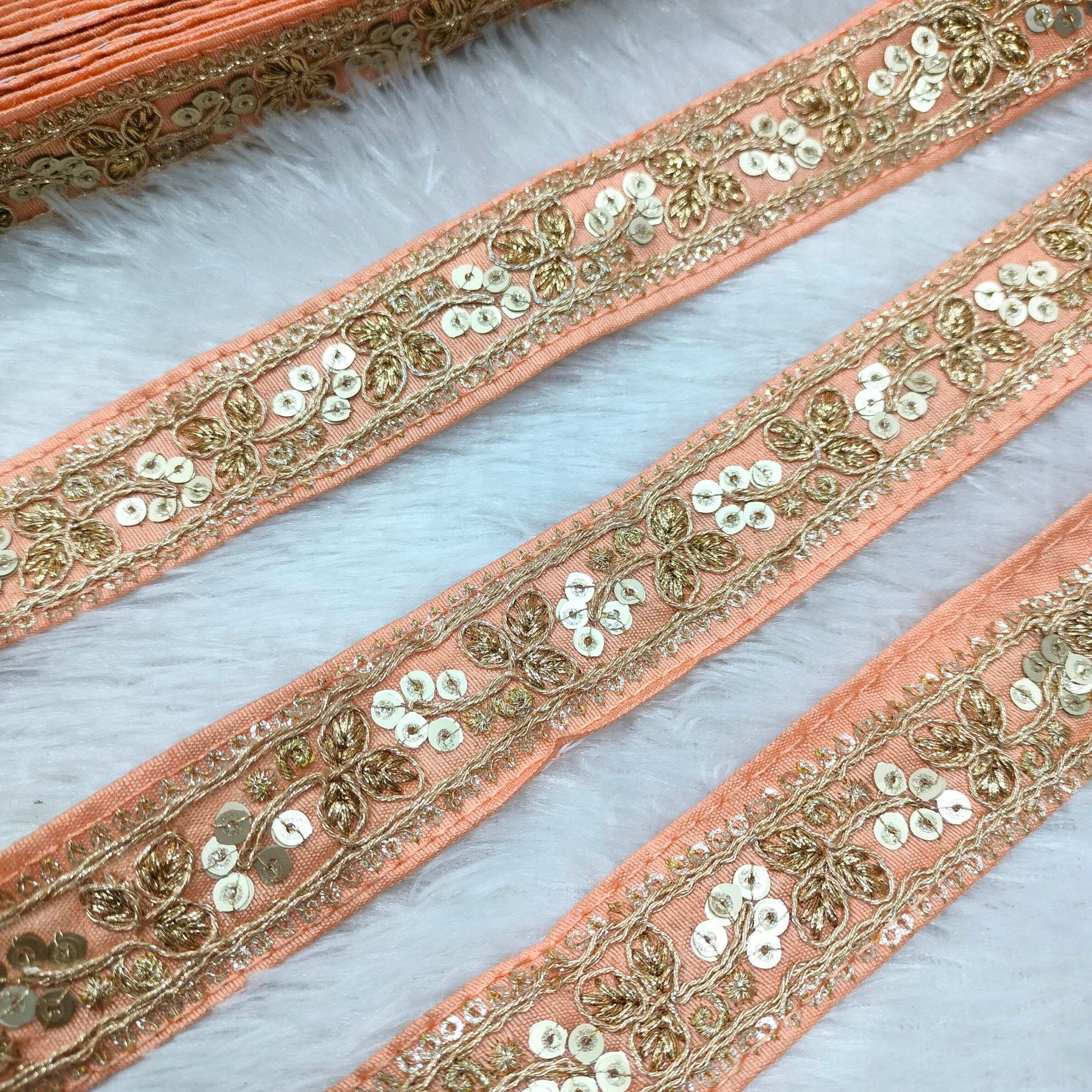 Sequin Floral Zari Trim