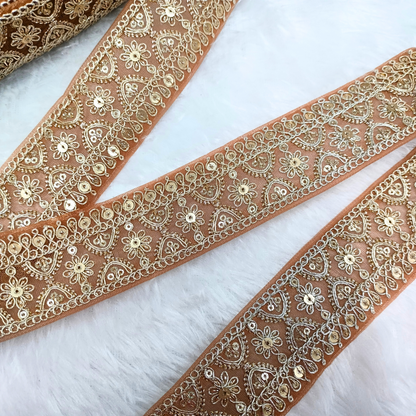 Fancy Brown Embellished Trim