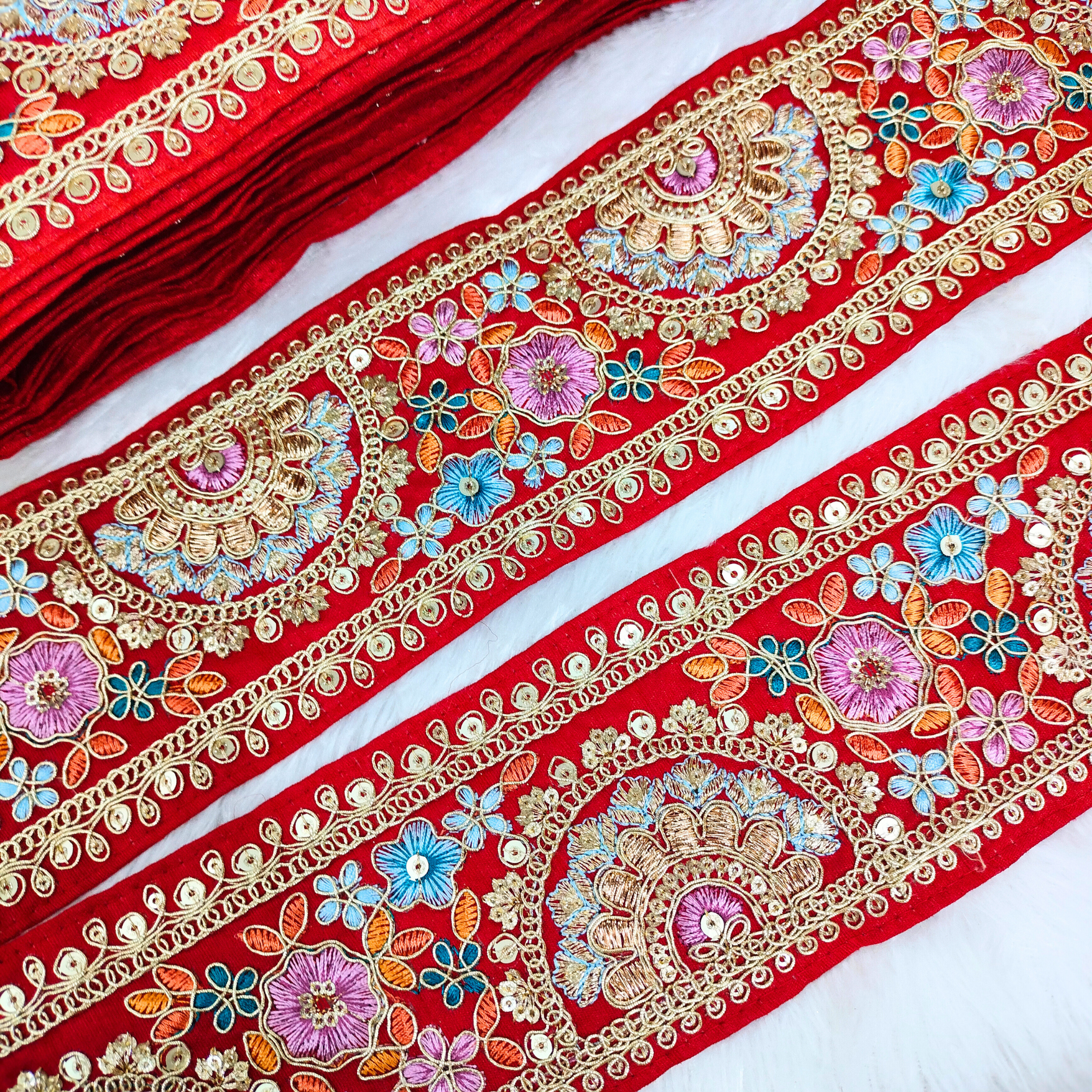 Red Fancy Multicolor Trim