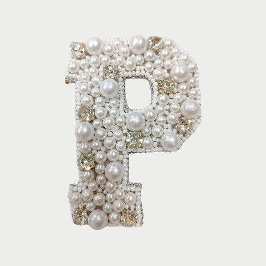 Stone & Pearl Alphabet 'P' Patch