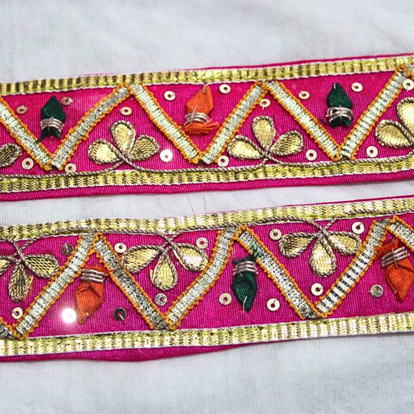 Pink Traditional Gota Trim