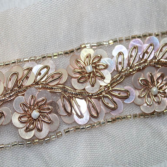 Rose Gold Handwork Embellished Trim