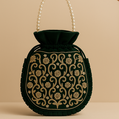 Emerald Charm Potli hover