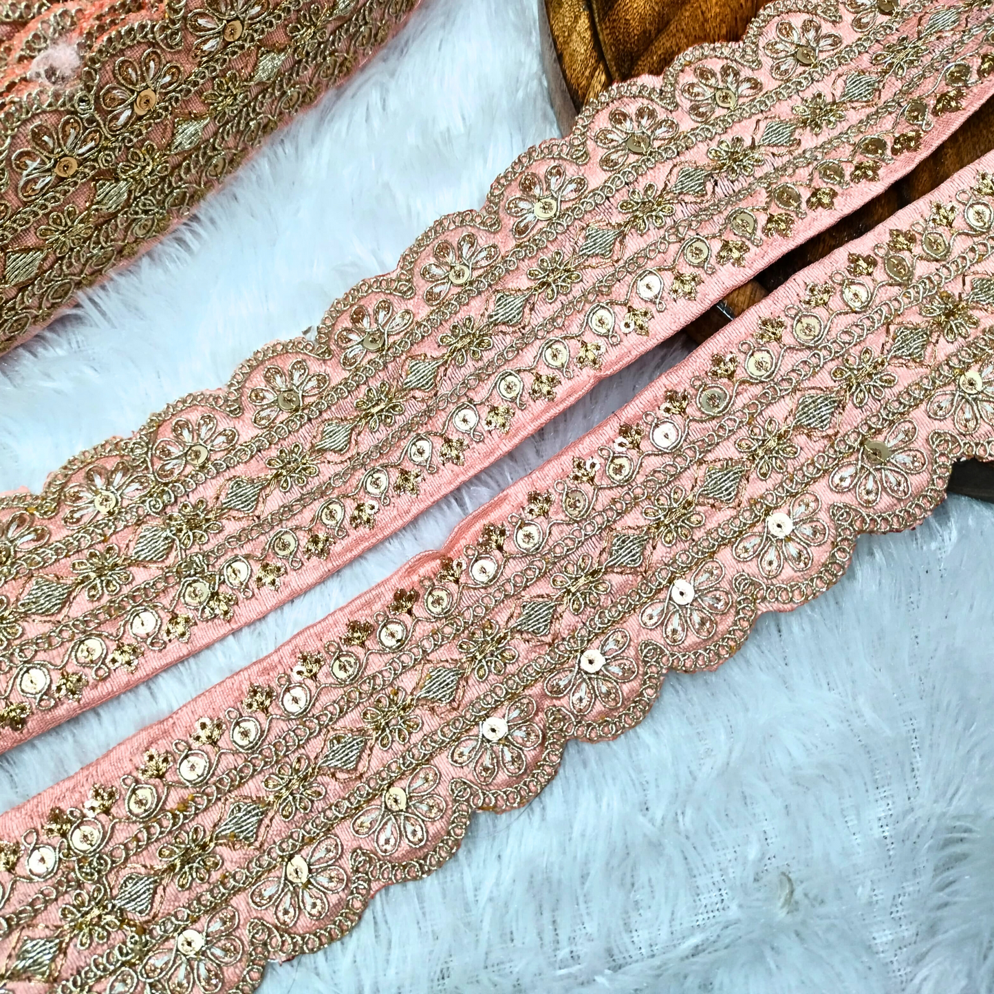 Light Peach Fancy Embellished Trim