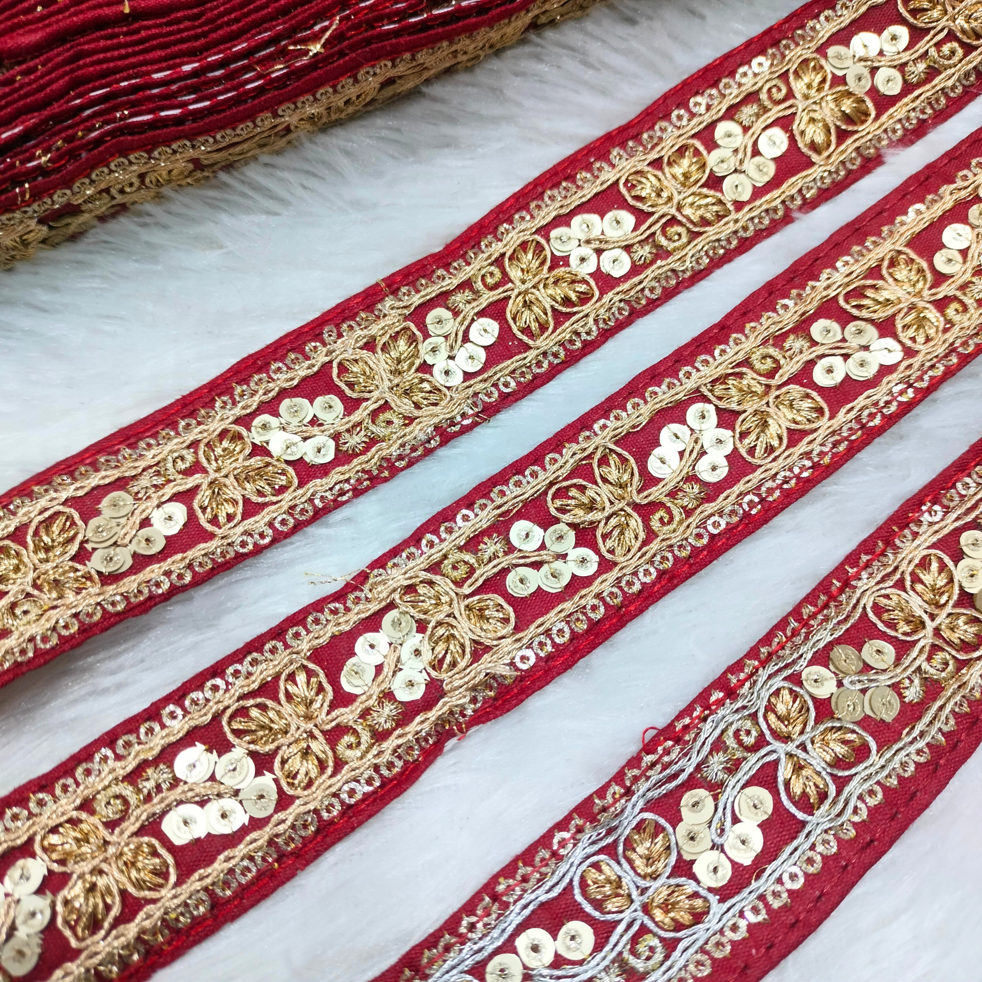 Sequin Floral Zari Trim