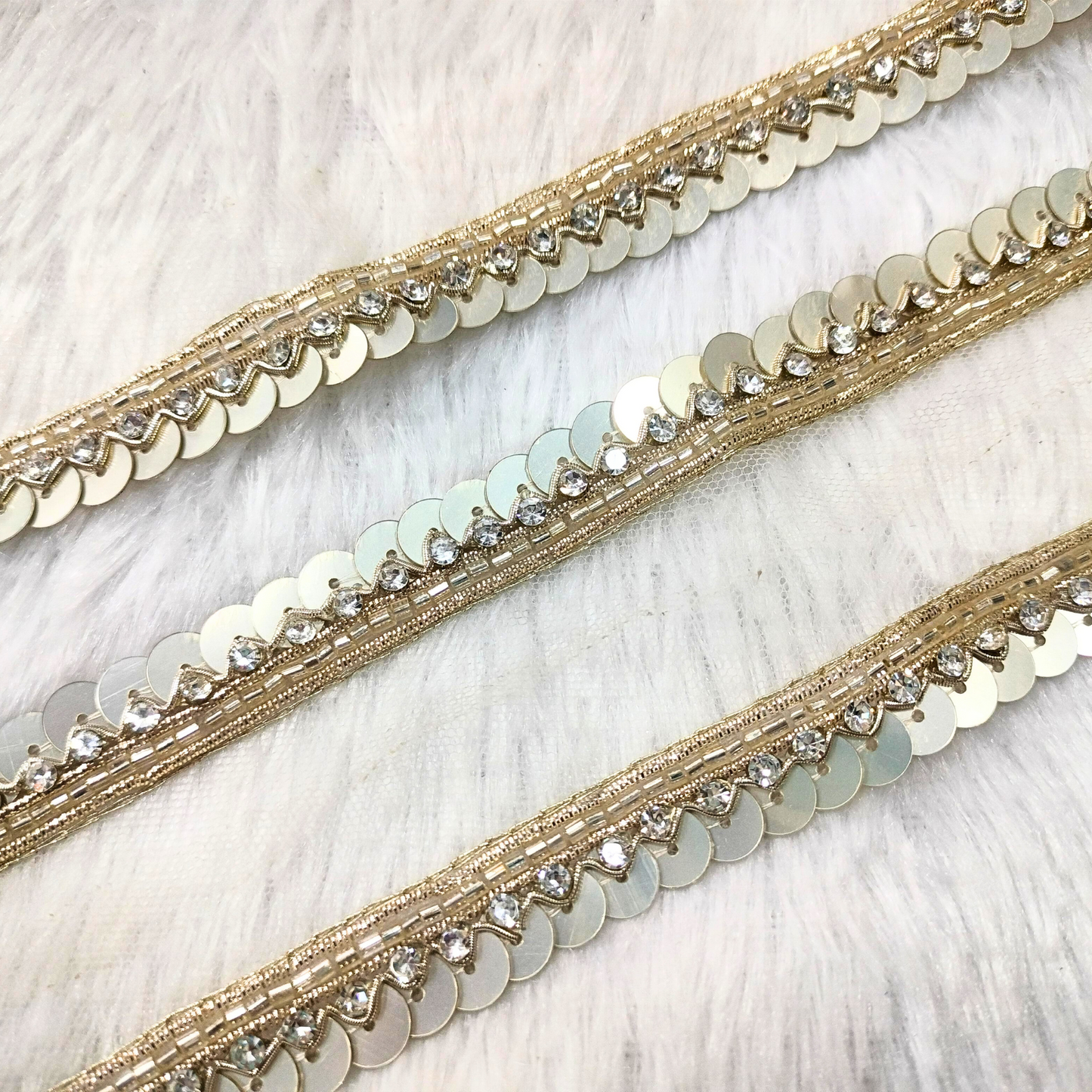 Light Gold Embellished Handwork Trim