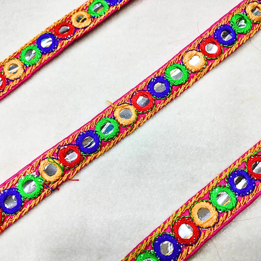 Multicolor Abla Decorative Trim for Garments