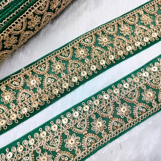 Fancy Green Embellished Trim