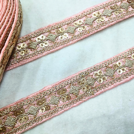 Peach Fancy Embellished Trim