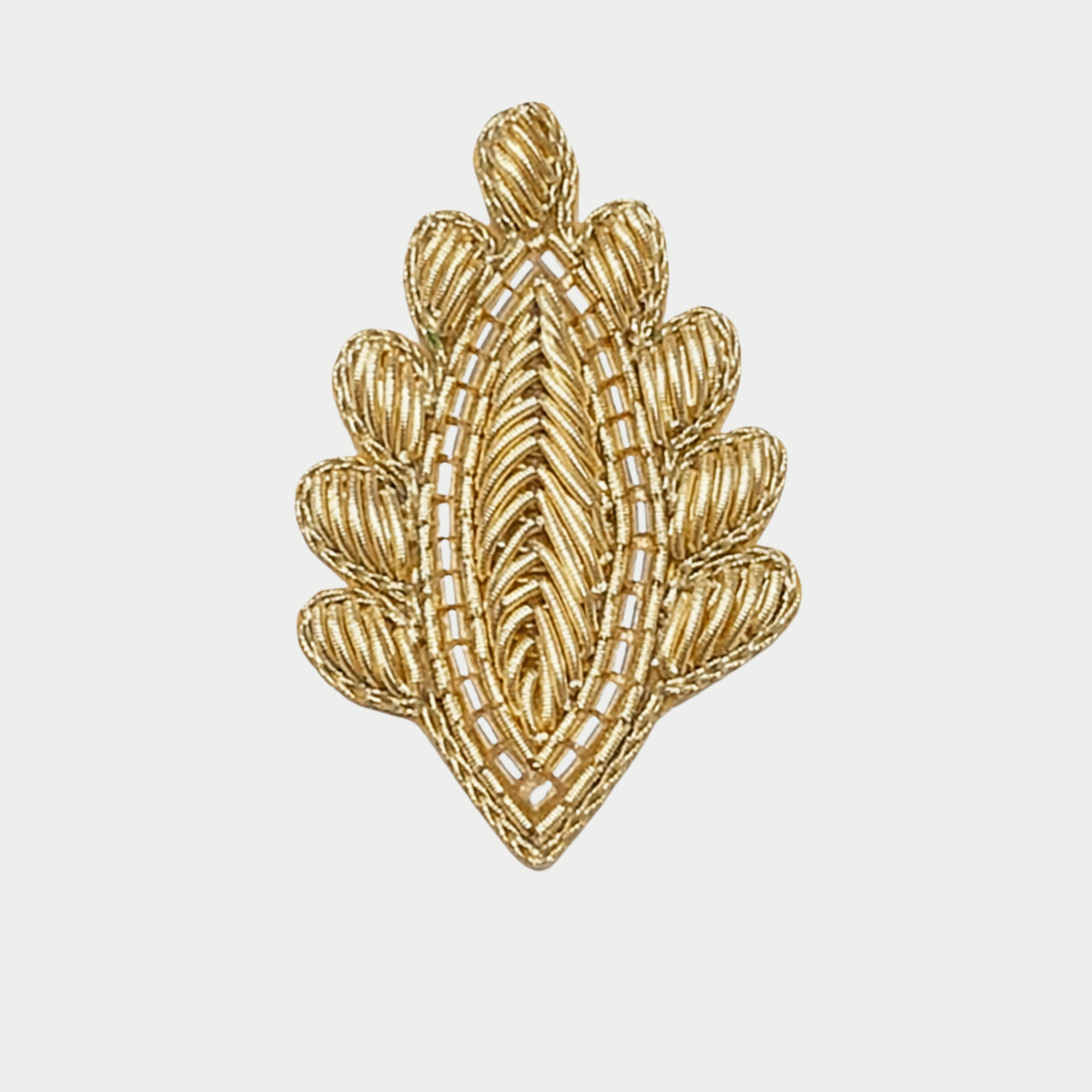 Gold Leaf Zardozi Embroidered Patch