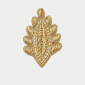 Gold Leaf Zardozi Embroidered Patch