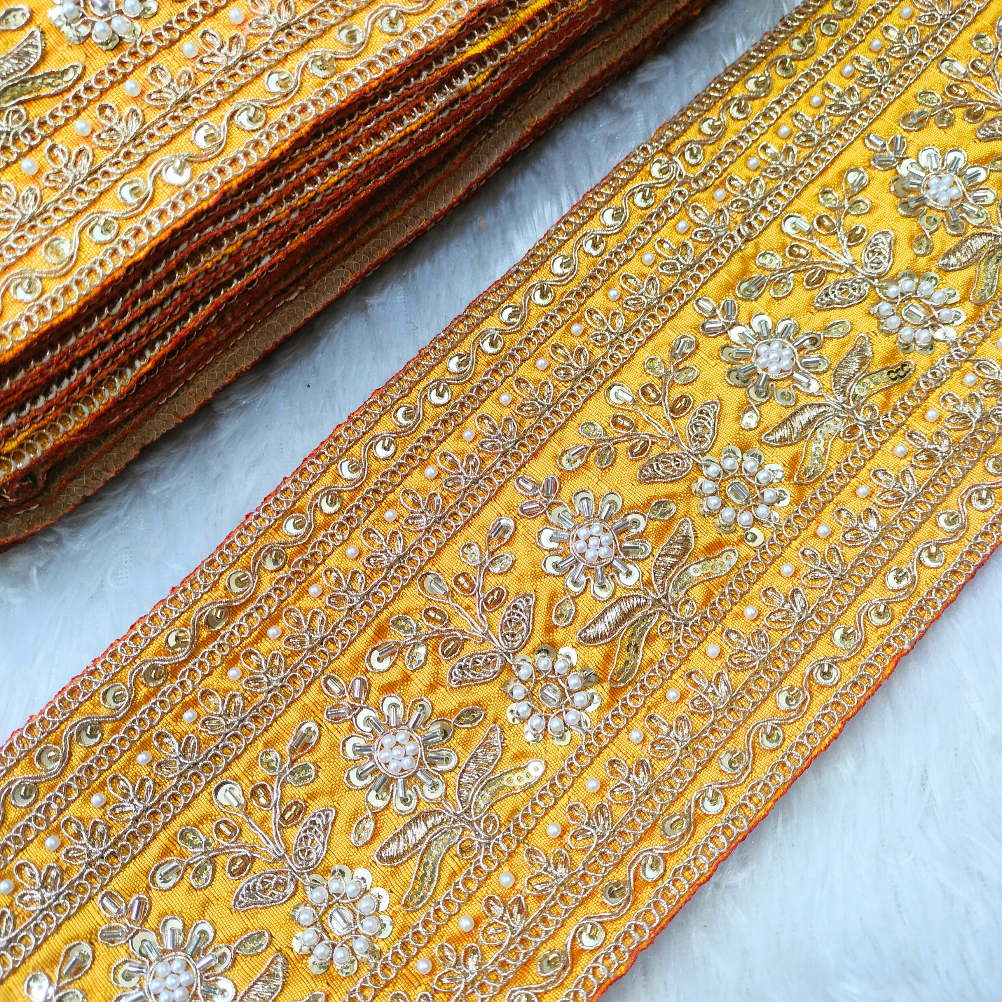 Sequin & Cutdana Floral Trim