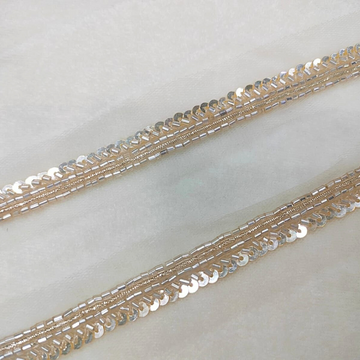 Light Gold Sequin and Cutdana Handwork Trim