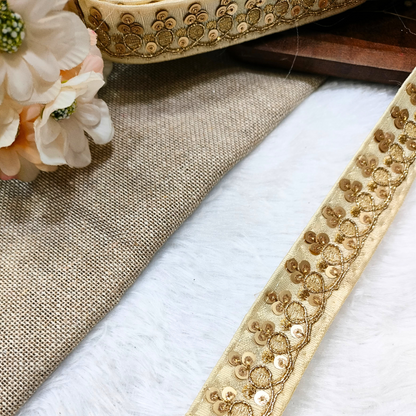 Beige Fancy Sequin Trim