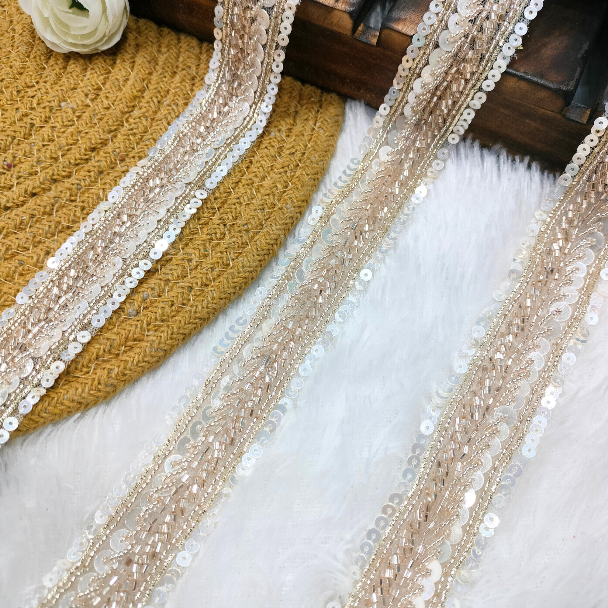 Luxury Cutdana Sequin Beaded Lace