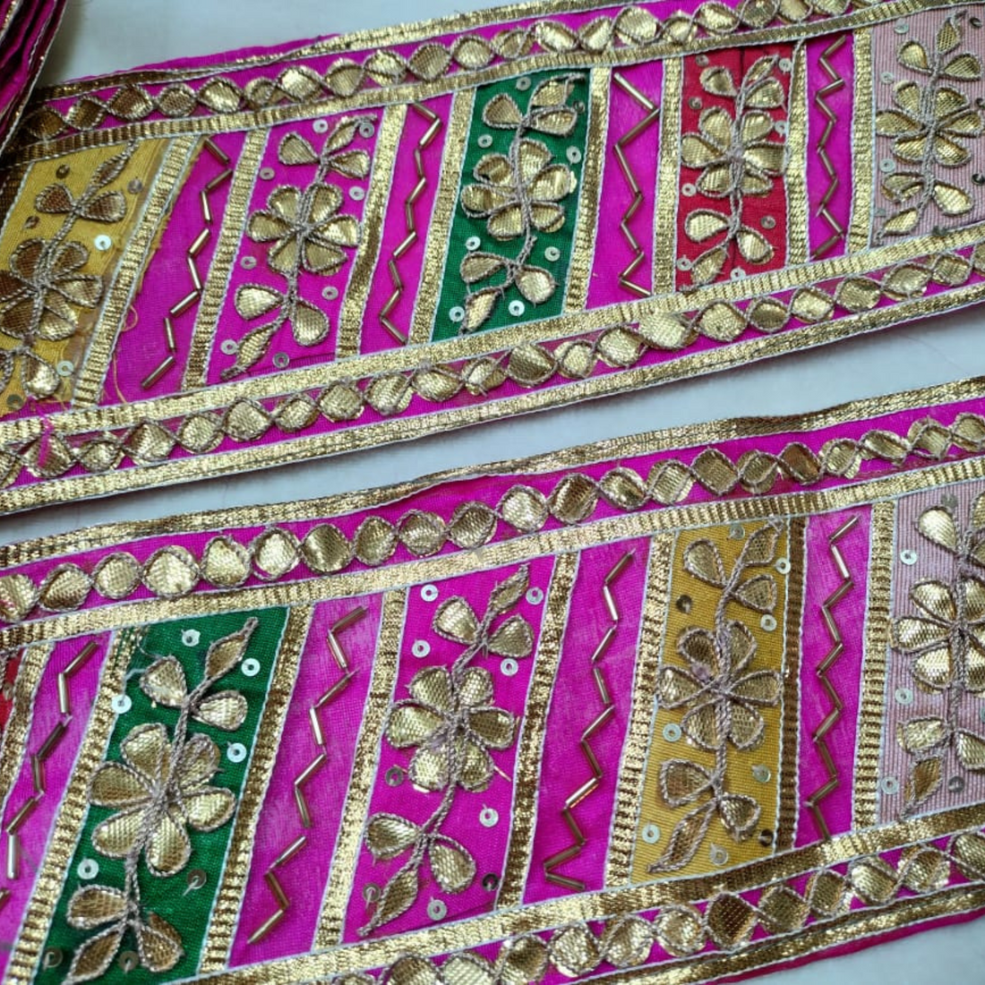 Multicolor Handcrafted Gota Trim