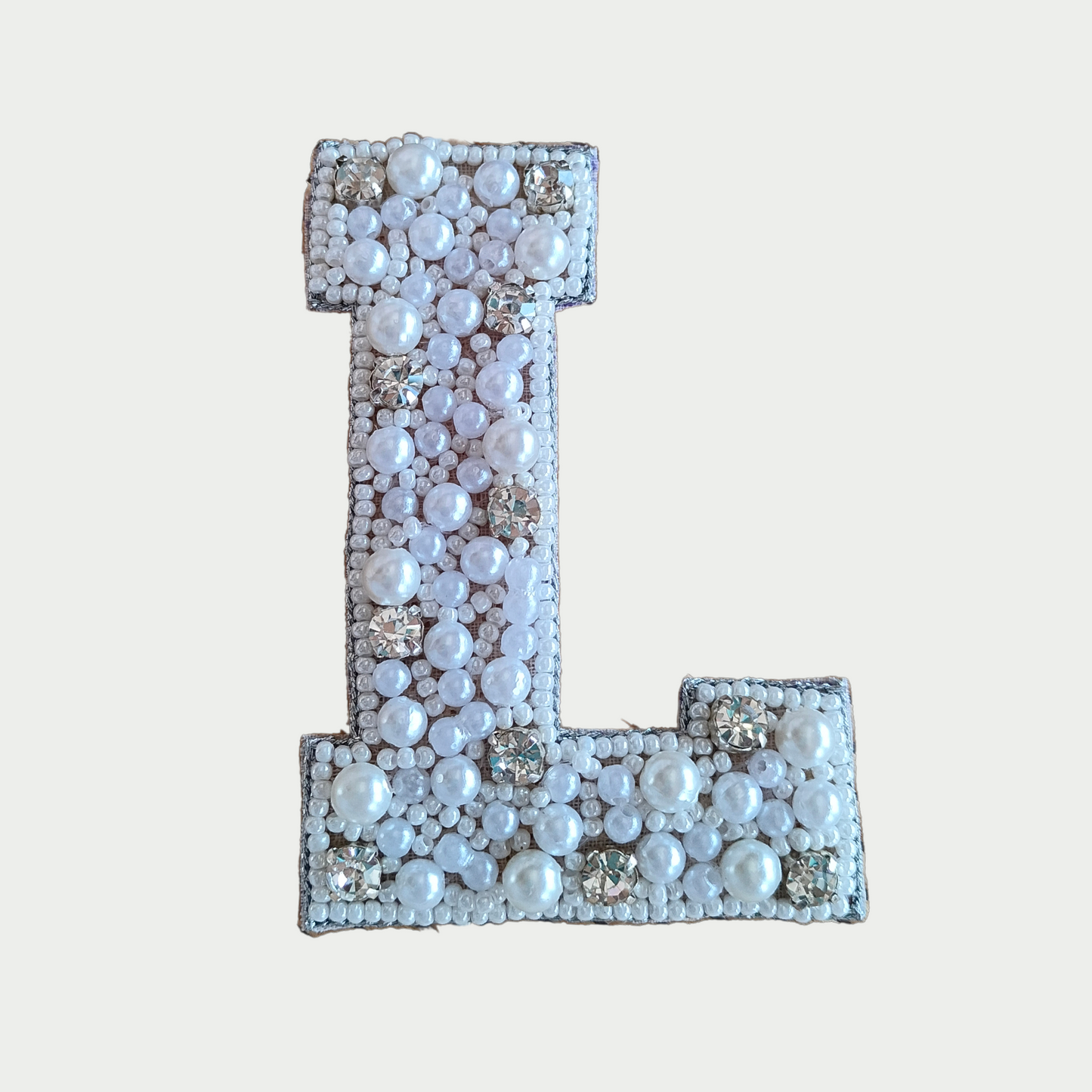 Stone & Pearl Alphabet 'L' Patch