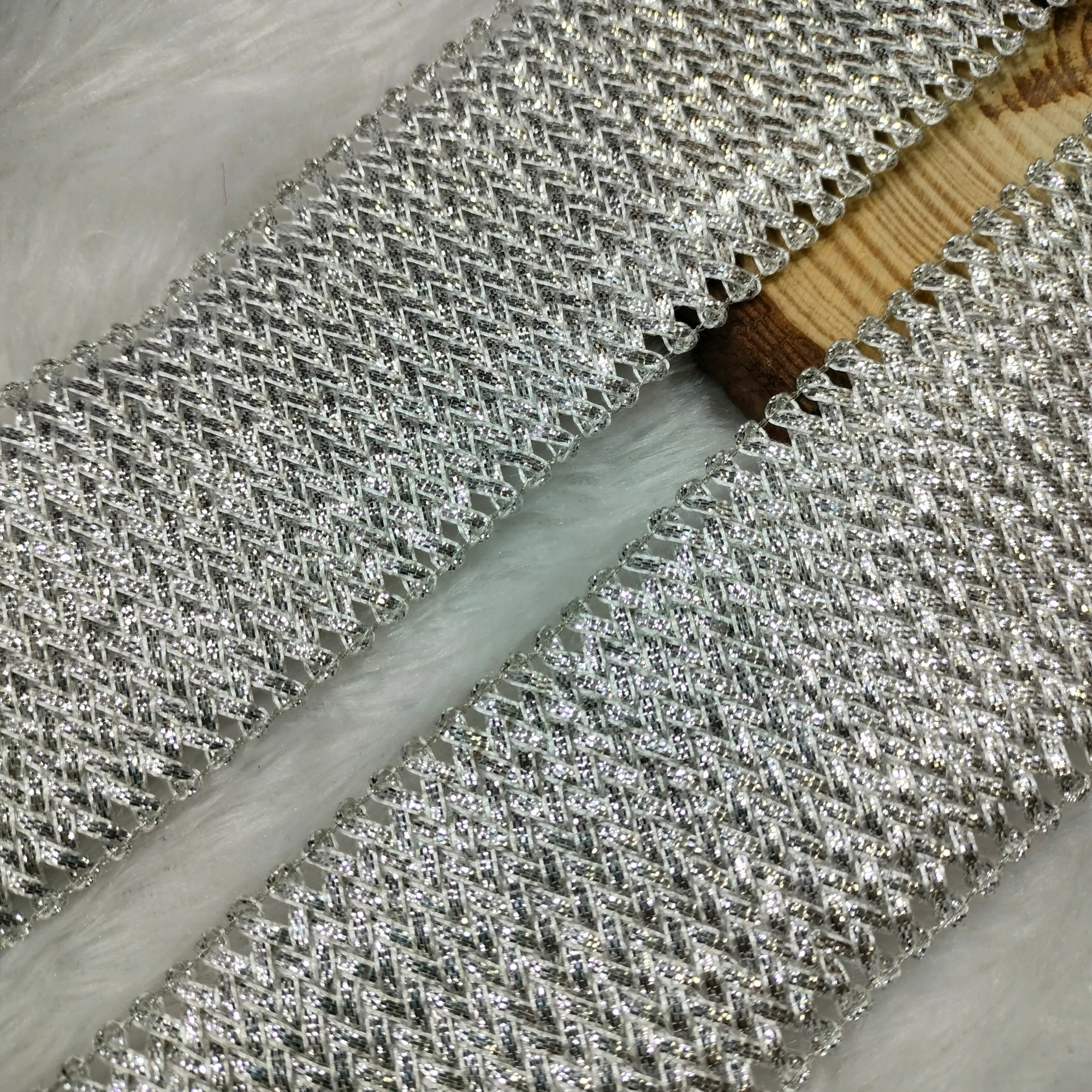 Geometric Metallic Lace Trim Border for Ethnic, Festive & Designer Wear