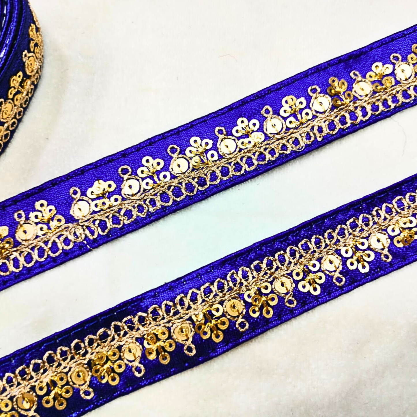 Royal Blue Fancy Sequence Trim