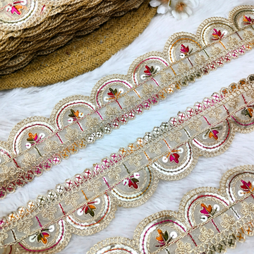 Scallop Zari Sequin Lace