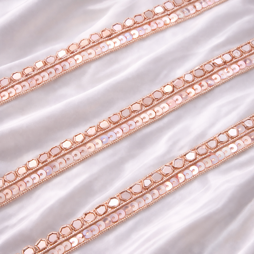 Rose Gold Mirror And Sequin Trim