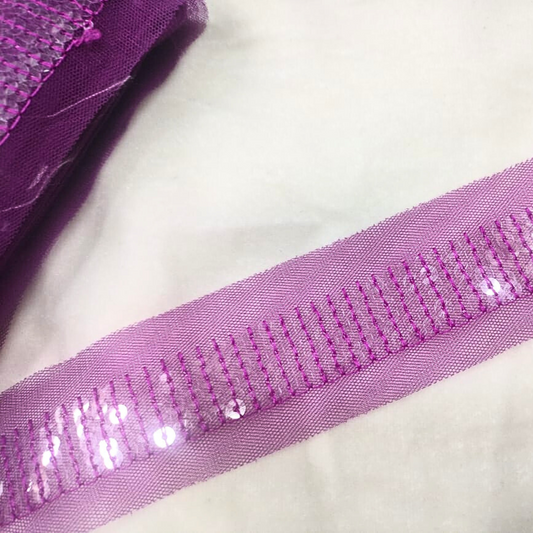 Purple Fancy Sequin Work Trim