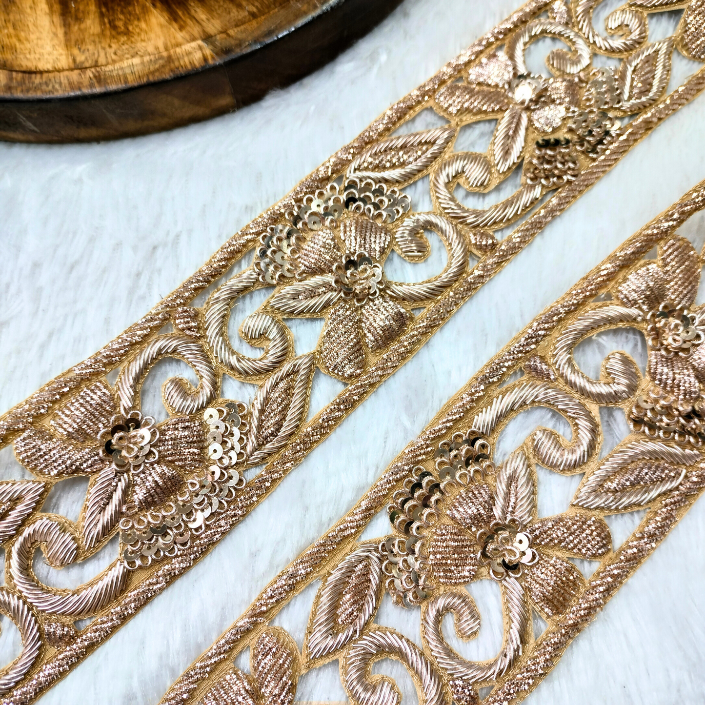 Golden Handcrafted Zardozi Trim