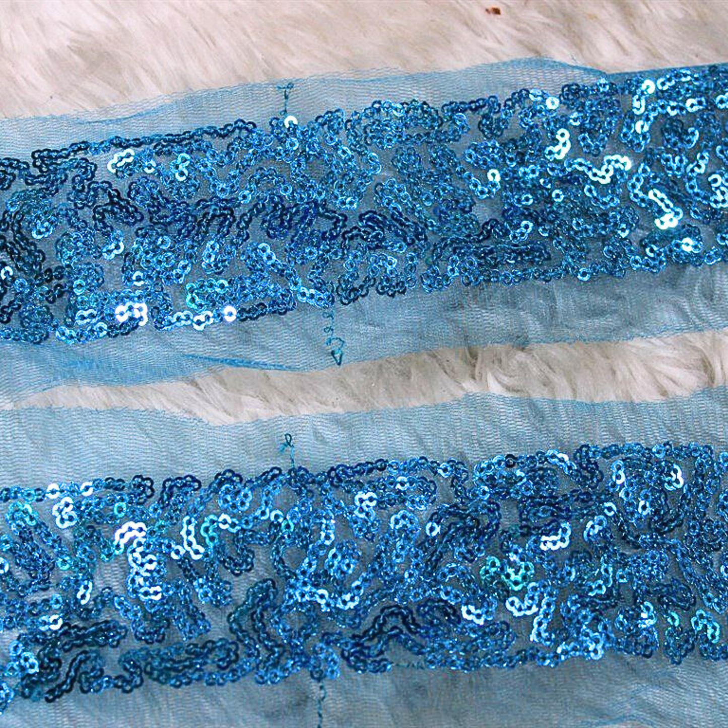 Stunning Blue Sequin Trim for Elegant Embellishments