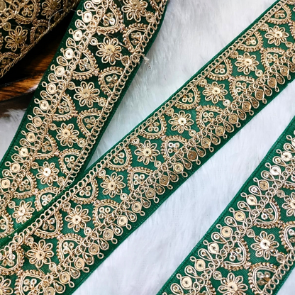 Fancy Green Embellished Trim