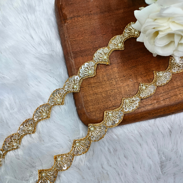 Premium Light Gold Zardozi Embroidered Trim