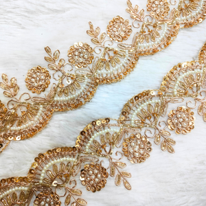 Rose Gold Handcrafted Zardozi Trim