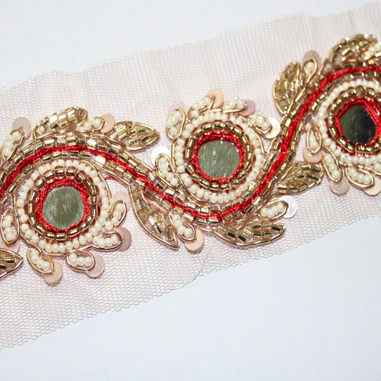 Mirror Embellished Handwork Trim