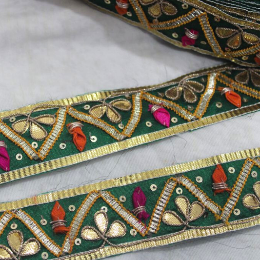 Green Traditional Gota Trim