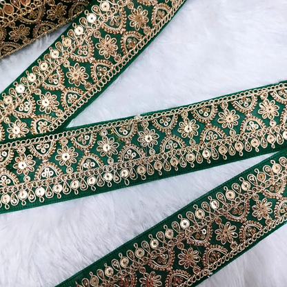 Fancy Green Embellished Trim