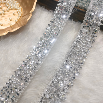 Silver Cluster Mirror Work Lace