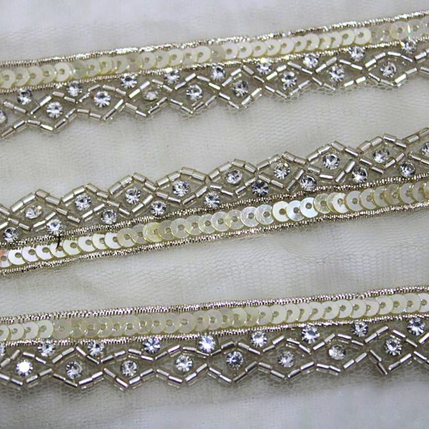 Light Gold Embellished Handwork Trim