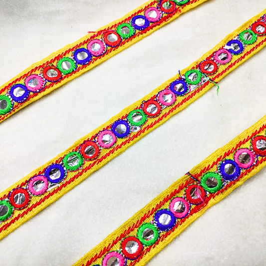 Multicolor Abla Decorative Trim for Garments