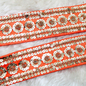 Charming Orange Floral Fancy Sequin Trim