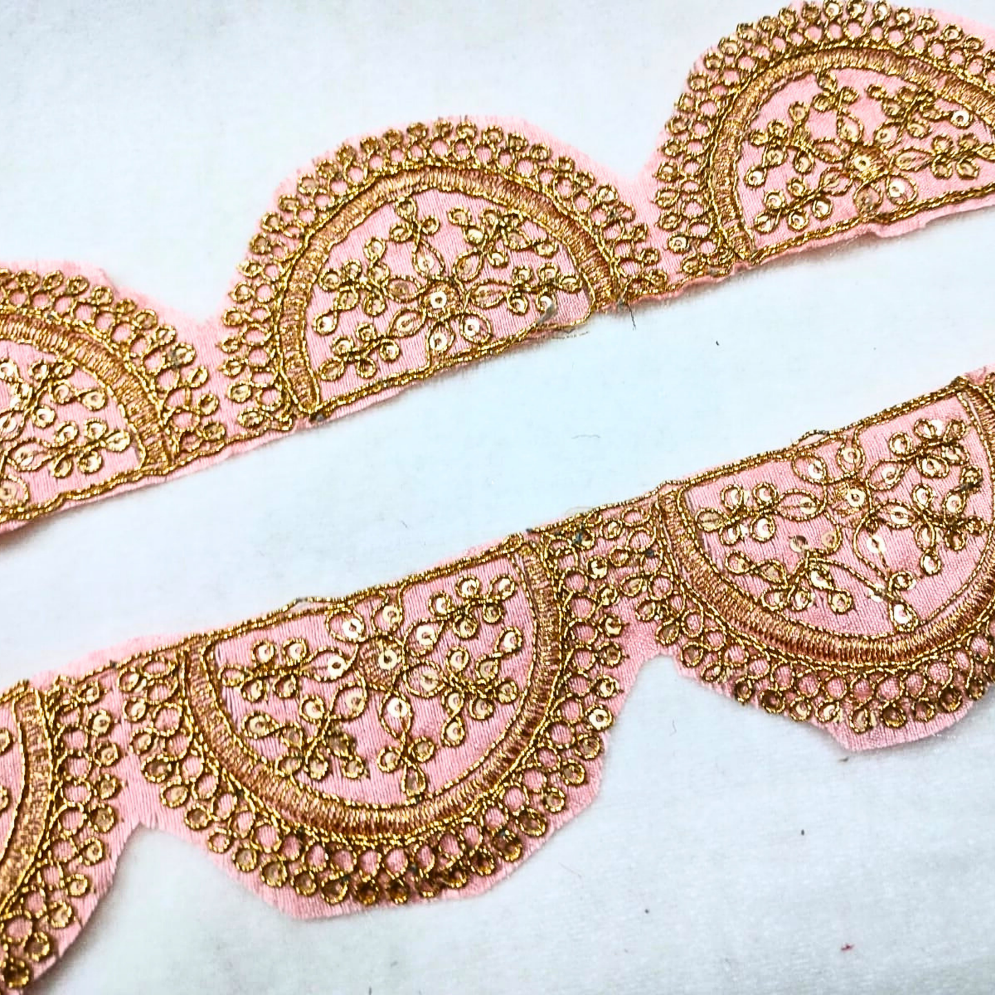 Light Pink Fancy Sequin Work Trim