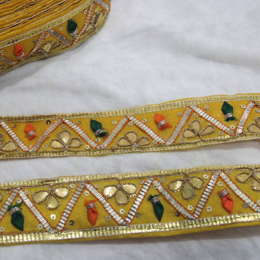 Yellow Traditional Gota Trim