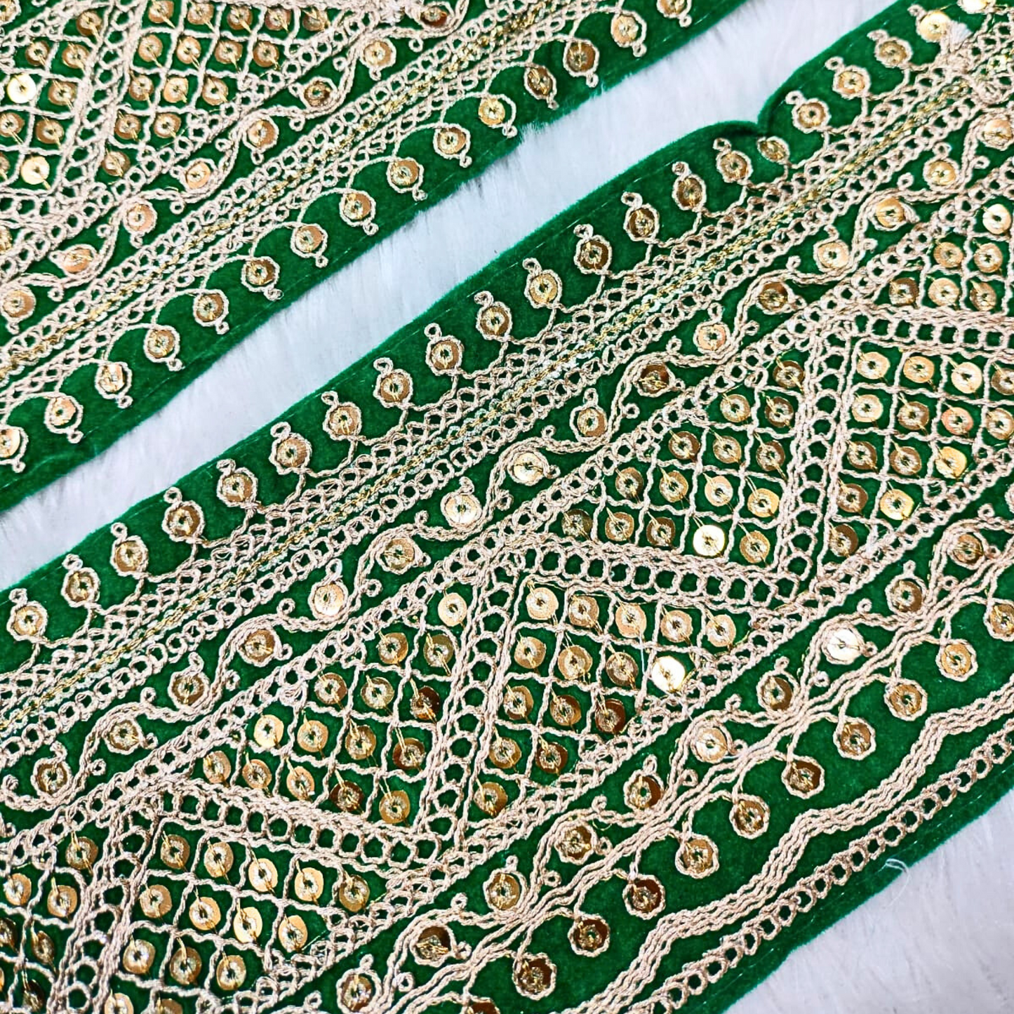 Green Fancy Embellished Trim