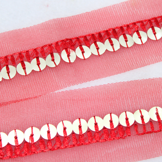 Red Thread And Sequin Trim