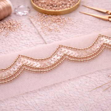 Scalloped Wave Sequin Lace