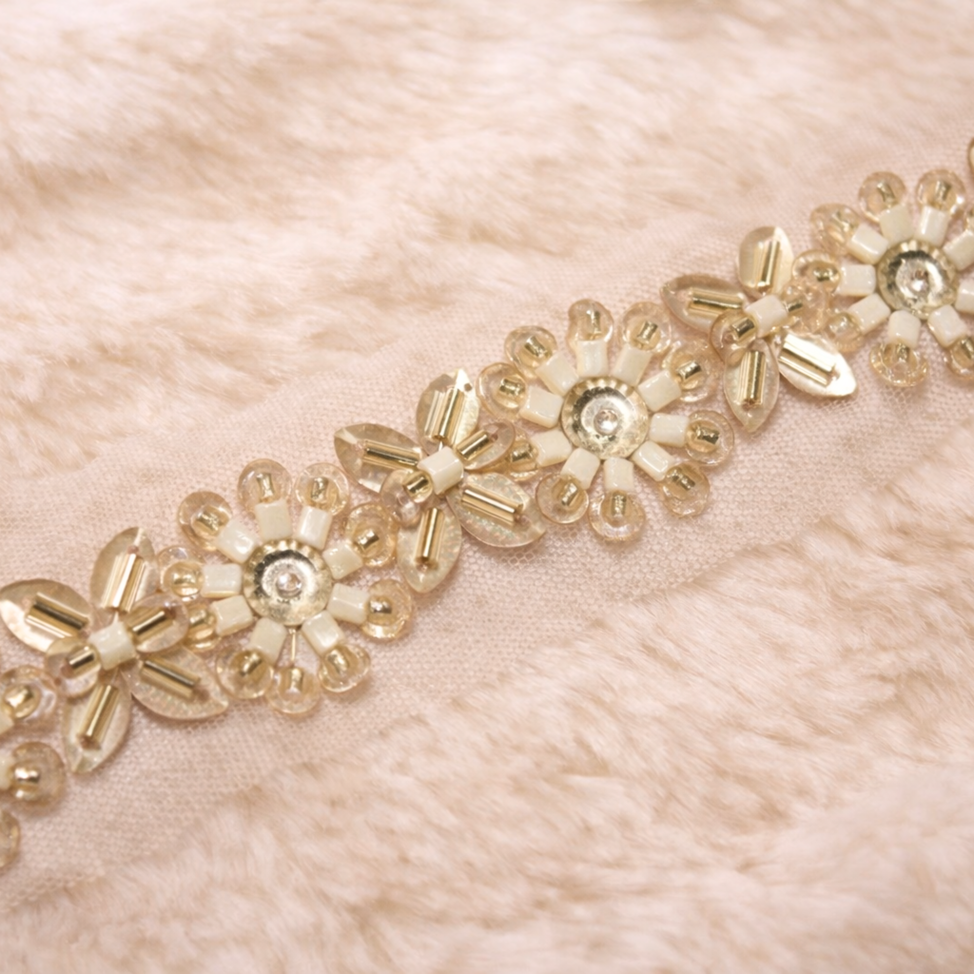 Handcrafted Floral Beaded & Sequin Trim