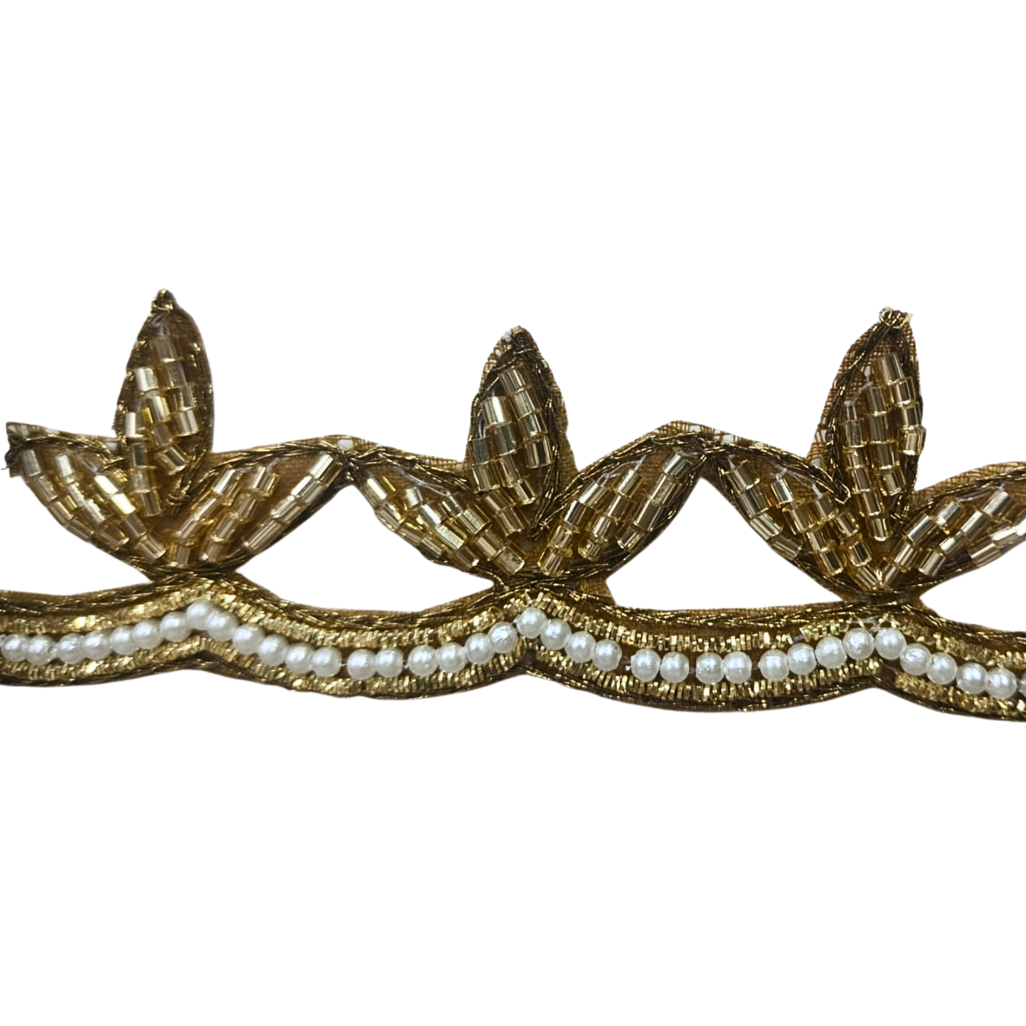 Premium Antique Gold Zardozi Embroidered Trim
