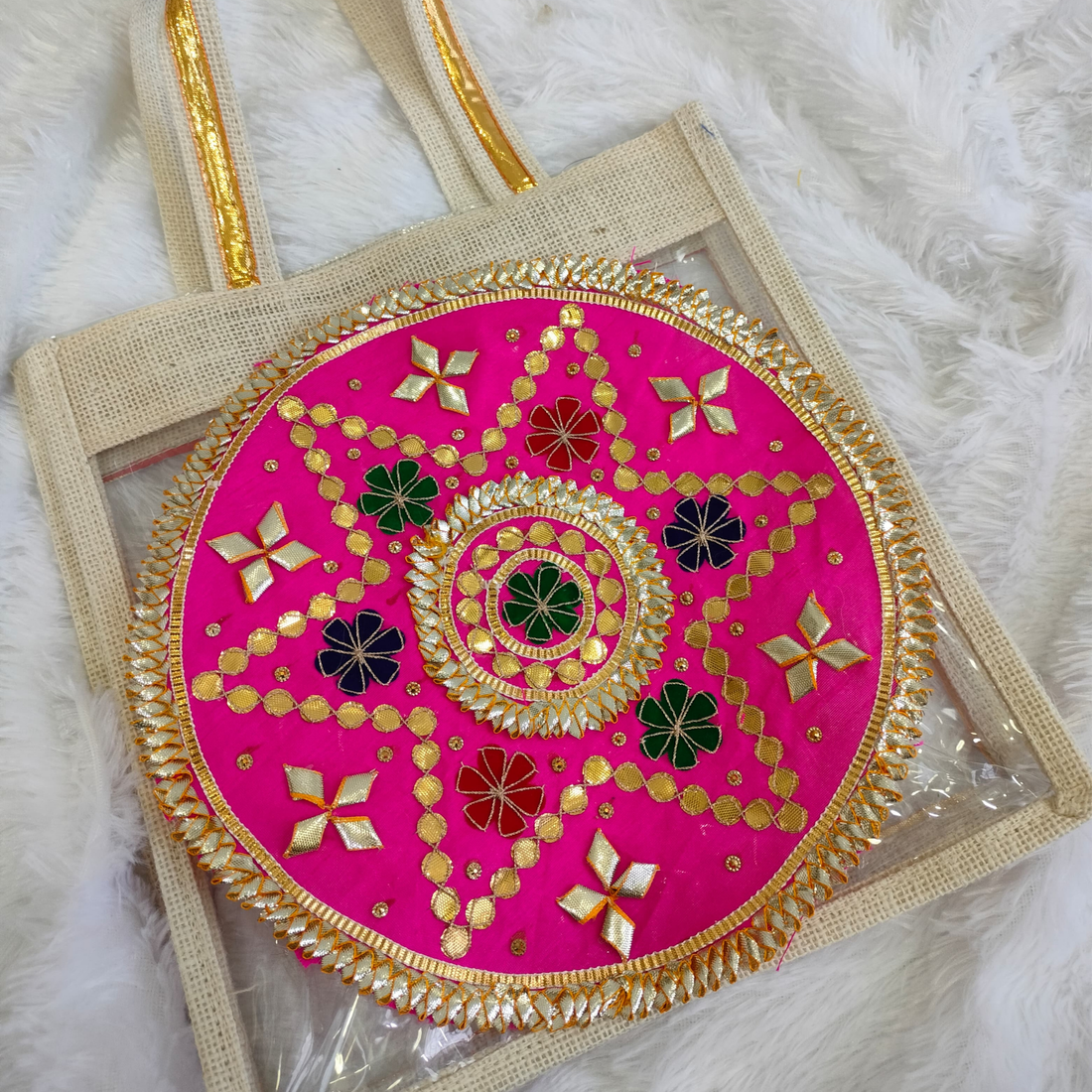 Pink Embellished Gota Patch