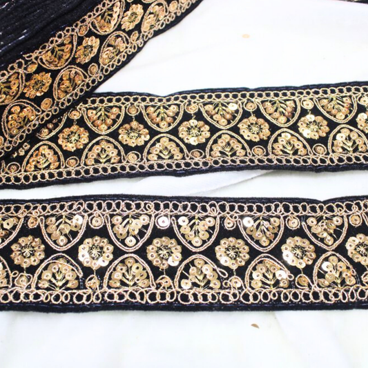 Black Fancy Zari Trim